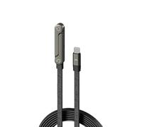 2-in-1 Invisible Holder Charger Cable with Stand, 240W Super Fast Charging Cord Built-in Foldable Phone Stand for Gaming Office Travel (1PC)