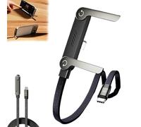 2-in-1 Invisible Holder Charger Cable with Stand, Sideways Phone Charger, 240W Fast Charging Cable with Built-in Phone Stand, Sideways Foldable Durable, Degree for Smartphone and Tablet (5ft/1.5m)