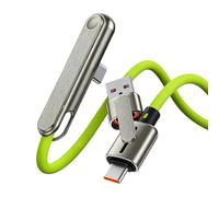 2-in-1 Invisible Holder Charger Cable With Stand, USB-A/usb c To Type-C Dual-Head Design, 240W Sideways Phone Charger, Suitable For Carrying During Outdoor Travel