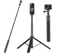 2-in-1 Invisible Selfie Stick + Tripod Stand, for Insta360 X6/X5/X4/X3 | 53.5"/136cm Extension Pole, Handle Grip for GoPro Hero 13/12/11, DJI Osmo 360, Luna-Ultra/Ace Pro2, Action-Camera-Accessories