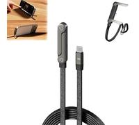 2-in-1 Invisible Stand Charging Cable, Multi Charger Cord with Type C Multi-Angle Adjustable Stand, 240W Fast Charging Cable 5 FT, for Smartphones,Tablets,Laptops,and Gaming Devices (1PCS)