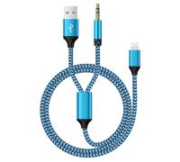 2 in 1 iPhone Aux Cable and Charging, Lightning to 3.5mm Aux Jack Cable and Charger Lead, Audio Cable for iPhone 14 Pro/14 Pro Max/14 Plus/14/13/12 Mini/11/XS/XR/X/8/7 for Car Stereo/Headphones/Speak