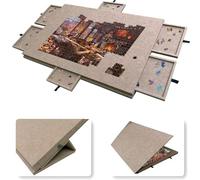 2 In 1 Jigsaw Table, Tilting Jigsaw Puzzle Board with 6 Drawers, Easy To Move & Store Under The Couch, for Adults Kids Boy Gi Dark Dark camel 77 * 53.6 * 4.2cm(1000)