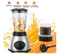2-in-1 Juicer Blender with Glass Jar, 800W, 1.5L, Spice Mill, Stainless Steel Blades, Pulse Mode, Food Processor