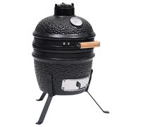 vidaXL 2-in-1 Kamado Barbecue Grill Smoker Ceramic Red Camping BBQ Grill Set