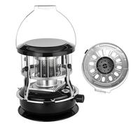 2-in-1 Kerosene Heater, Portable Indoor Outdoor Heater with 9000 BTU, 16-21 Hours Burn Time, Stainless Steel, Adjustable for Camping Emergency Heating, Radiant Heating for Cooking & Warmth Black