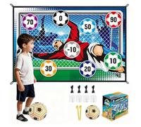 2-in-1 Kids Soccer Game, Indoor Outdoor Football Set with Targets - Foldable Goal & Soft Ball for Toddlers Age 3-8 - Safe Kick & Toss Activity for Garden, Beach, Birthday Party (B)