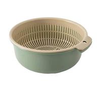 2 in 1 Kitchen Colander Bowl Set Drain Colander Bowl Set Kitchen Fruit Washing Strainer Suitable Dual Layer Draining Basket for Pasta Dual Layer Vegetables Fruit Cleaning Strainer Container Family Use