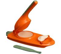 2 in 1 Kitchen Dumpling Making Tool, Baking Pastry Manual Artifact for Pressing, Dumpling Skin Wrapper Mould Dough Press Maker (Orange)