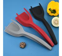 2-in-1 Kitchen Spatula Fork - Heat Resistant Silicone Cooking Tongs for Flipping, Stirring & Serving | Dual-Use Non-Stick Utensil for Grilling, Frying, Pancakes, Eggs & BBQ | Ergonomic Grip Design