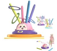 2 in 1 Ladybug Toy With Musical Jump and Toss Ring Game Toy,Indoor and Outside Jump Toys for Ages 3+,Christma Birthday Gifts w/2 Modes 3 Speeds & Lights Outside Toys for Toddler Boys Girls (Pink)