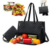 2-in-1 Laptop Tote Bag, 15.6 Inch Work Bag with Insulated Lunch Compartment