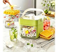 2-in-1 Large Capacity Ice Maker & Storage Bin Set, High Capacity 50-Cube Grid with One-Touch Ice Dispensing, 2026 Ice Maker Stay Cool All Summer for Parties, Bbqs & Daily Drinks (Green)