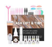 2-in-1 Lash Lift and Tint Kit,Lash Lift Set,Eyelash Perming Kit,Professional Eyelash Perming and Brow Lamination Set with All Tools Included,Semi-Permanent Curling and Dye for Salon and Home(Black)