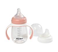 2-in-1 Learning Baby Bottle 240 ml Dusty Pink one size