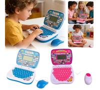 2 in 1 Learning Laptop for Kids - Portable Typing Toy with Pre-School Content - Kids Computer with Letters, Numbers, Vocabulary and Animals, Gift for Children