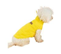 2-in-1 Leashable Dog Vest, Thickened Warm Winter Coat For Small Dogs & Cats, No-Harness Outerwear With Leash Ring, Plush Fleece Lined Vest(Yellow,S)