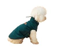 2-in-1 Leashable Dog Vest, Thickened Warm Winter Coat For Small Dogs & Cats, No-Harness Outerwear With Leash Ring, Plush Fleece Lined Vest(Ink Green,S)