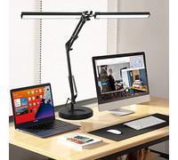 2-in-1 LED Desk Lamp with 160pcs Light Beads, Desk Lamps for Home Office, 24W Architect Desk Lights with Base and Clamp, 3 Colors Lighting 10 Stepless Dimming Modern Table Lamp for Reading/Study/Work…