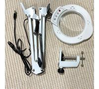 2 in 1 LED Magnifying Lamp Clip and Table Lamp with 5 Color Modes and Adjustable Brightness for Comfortable Viewing (White A)