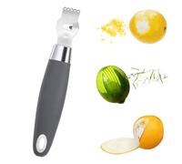 2 in 1 Lemon Zester Grater Tool Stainless Steel Hand Grater Grey Lemon Peeler Zester Garlic Graters with Channel Knife for Lemons Citrus Cheese Ginger Chocolate Dishwasher Safe