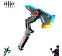 2 in 1 Light Up Sword & Axe, Fog Effect LED Swords with Multicolor Lights and Sound Effects, USB C Rechargeable Cool Lightsaber and Axe Toy for Cosplay Party (Red 1pcs)