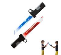 2-in-1 Light Up Swords Dual Saber,Retractable Plug-In Light Sword Toy, Up to 8.66 Inch,Connectable Double-Blade Glory,Swung Play Cosplay Prop,Children's Day Present Party Cool Lighting (Color1)