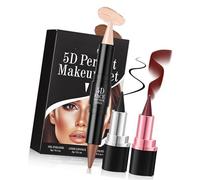 2 in 1 Lip Liner and Lipstick Highlighter and Bronzer Pen Face Brightens & Shades Pencil Eyeliners 5D Perfect Makeup Set Duals Ended Cream Contouring Stick