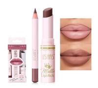 2-in-1 Lipstick and Lip Liner Set, Waterproof Lipstick and 24-Hour Lip Liner Lipstick, Long-Lasting Lipsticks for Women, Matte Lipstick with