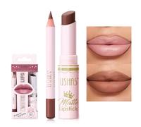 2-in-1 Lipstick and Lip Liner Set, Waterproof Lipstick and 24-Hour Lip Liner Lipstick, Long-Lasting Lipsticks for Women, Matte Lipstick with