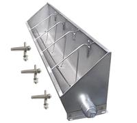 2-in-1 Livestock Feeder Trough for Porridge & Grain, Long Stainless Steel Feed Troughs for Pigs/Goats/Cattle/Horses, Sheep Pens/Horse Stables/Swine Farms Feeding Slots, Hanging/Ground(5-bit/100x19x26c