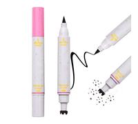 2 in 1 Long Lasting Soft Spot Pen Glitter Fake Freckle Stamp and Eyeliner Pencil, Natural Lifelike Freckle Stamp and Black Liquid Eyeliner Makeup (ESPRESSO)