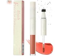 2-in-1 Long-Lasting Waterproof Cream Blusher with Stamp Design for Effortless and Cheek Tint, Natural Sun-Kissed Freckle Pen & Liquid Blush Makeup Stick (Sun-Baked Tint - Amber Glow)