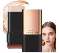 2 in 1- Luxury Anti-Wrinkle Foundation Stick,Double-Head Flawlesss Eraser Foundation Stick with Brush,S/tick Found/ation Makeup,Balance & Even Complexion,Multi-Use Full Coverage(Brilliant White, 01)