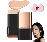 2 In 1- Luxury Anti-Wrinkle Foundation Stick,Double Head Foundation Make Up Stick,Korea Flawless Eraser Foundation Stick With Brush, Multi-Use Foundation Stick Makeup (Natural Colour, B-2)