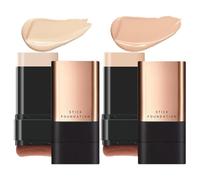2 In 1- Luxury Anti-Wrinkle Foundation Stick, Korea Eraser Foundation Stick With Brush, Contour Stick Foundation Face Stick, Stick Foundation Makeup Eraser Korean Foundation Stick (White+Natural)
