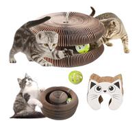 2-in-1 Magic Organ Cat Scratching Boards with Bell, Foldable Interactive Kitten Scratching Board, Cat Scratching Board, Cat Toy, Durable Recyclable Cat Scratcher, Cardboard House