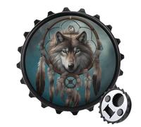 2-in-1 Magnetic Bottle Opener & Refrigerator Magnet - Funny Kitchen Tool Cute Fridge Magnets 3D Wolf Dream Catcher Beer Bottle Opener for Kitchen, Bar, Office, Gift
