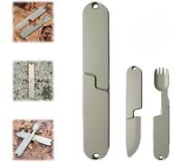 2-in-1 Magnetic Camping Utensils Set - Portable Spoon Fork Knife Combo, Tactical Spork & Titanium Outlery for Picnic, Hiking, EDC Gadgets(1pcs)