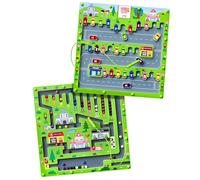 2 in 1 Magnetic Color and Number Maze Magnet Alphabet Counting Car Puzzle Double Sided Board Fine Motor Skills Montessori Educational Preschool Toys for Boys and Girls (Car)