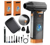 2-in-1 Magnetic Compressed Air Duster with 2 Removable Battery, 3-Gear Adjustable Dust Blower Cleaner, Super Power Cordless Electric Air Blower Duster for PC, Keyboard, Car, Home,Outdoor Cleaning