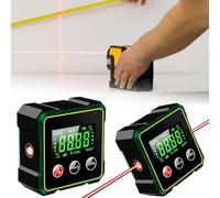 2 in 1 Magnetic Digital Angle Finder with Electronic Laser, Rechargeable 4-Side Magnetic Angle Gauge with Electronic Laser, LCD Backlight Protractor Inclinometer, 360° Waterproof Inclinometer Level