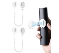 2-in-1 Magnetic Remote Control Holder Wall Mount, 2 Pack Self-Adhesive TV Remote Holder with Removable Spring Ropes, Silicone Remote Organizer Storage Wall Holder for Projector TV Remote Holder