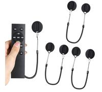 2-in-1 Magnetic Remote Control Holder Wall Mount, 3-Pack Self-Adhesive Organizer with Removable Spring Ropes, Silicone Storage for TV & Projector Remotes