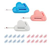 2-in-1 Magnetic Seam Guide Set with Retractable Seam Ripper and 20 Sewing Clips for Fabric, Universal Sewing Machine Accessories for Sewing Machine Stitching and Quilting Work