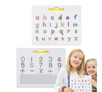 2-in-1 Magnetic Tracing Board, Double-Sided Alphabet Learning Toy with Magnetic Steel Ball Design, Educational Playboard for Children, Large and Small Books, Exercise Board, Durable Writing Pictures