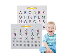 2-in-1 Magnetic Tracing Board, Double-Sided Alphabet Learning Toy with Magnetic Steel Ball Design, Educational Playboard for Children, Large and Small Books, Exercise Board, Durable Writing Pictures