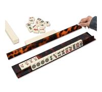 2 In 1 Mahjong Tile Game with Tile Pusher, Scratch-resistant Mahjong Racks, Convenient To Carry, Boosting Competition-level Efficiency, for Home Game Nights