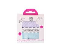 2 in 1 Make-Up Removing & Exfoliating Cloths 2pcs Reusable Cleansing Skin Care Kit