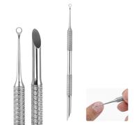 2-in-1 Manicure Cuticle Pusher,Stainless Cuticle Pusher Tool,Loop & Beveled Head Cuticle Remover Tool,for Lifts and Removes Cuticles
